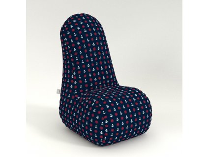 Sedací vak Chair Kormidlo + kotva navy blue