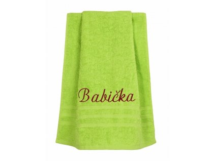 Dárkový ručník  Babička - zelený