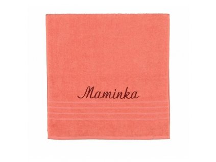 Dárkový ručník Maminka - korálový