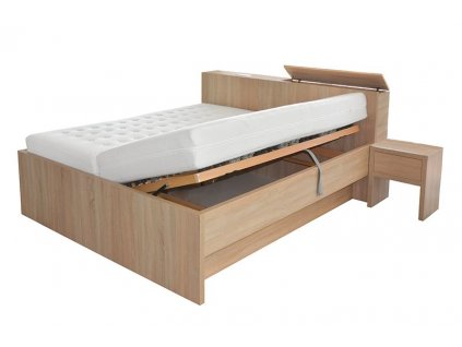 Dvoulůžková postel Tropea s úložným boxem za hlavou