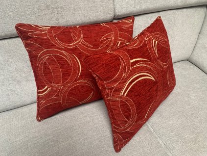 Dekorační polštář se vzorem - červeno-bordó (cena za 2 ks)