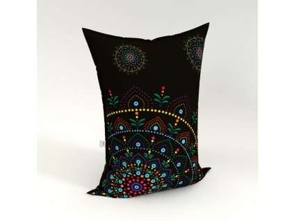 Sedací vak Pillow Mandala Černo-barevná