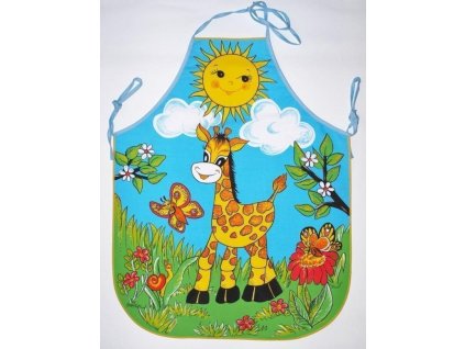 Dětská zástěra Žirafa s motýlky