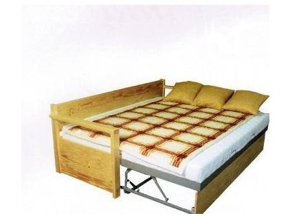 Výsuvná postel Alka - pohovka s područkami (MASIV)
