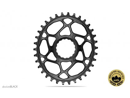 absoluteBLACK OVAL pre Race Face prevodník, 28T, offset 6 mm, čierna