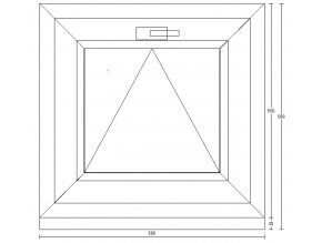 Plastové KLIK okno, 580 x 580 mm (Barva Zlatý dub/Bílá)