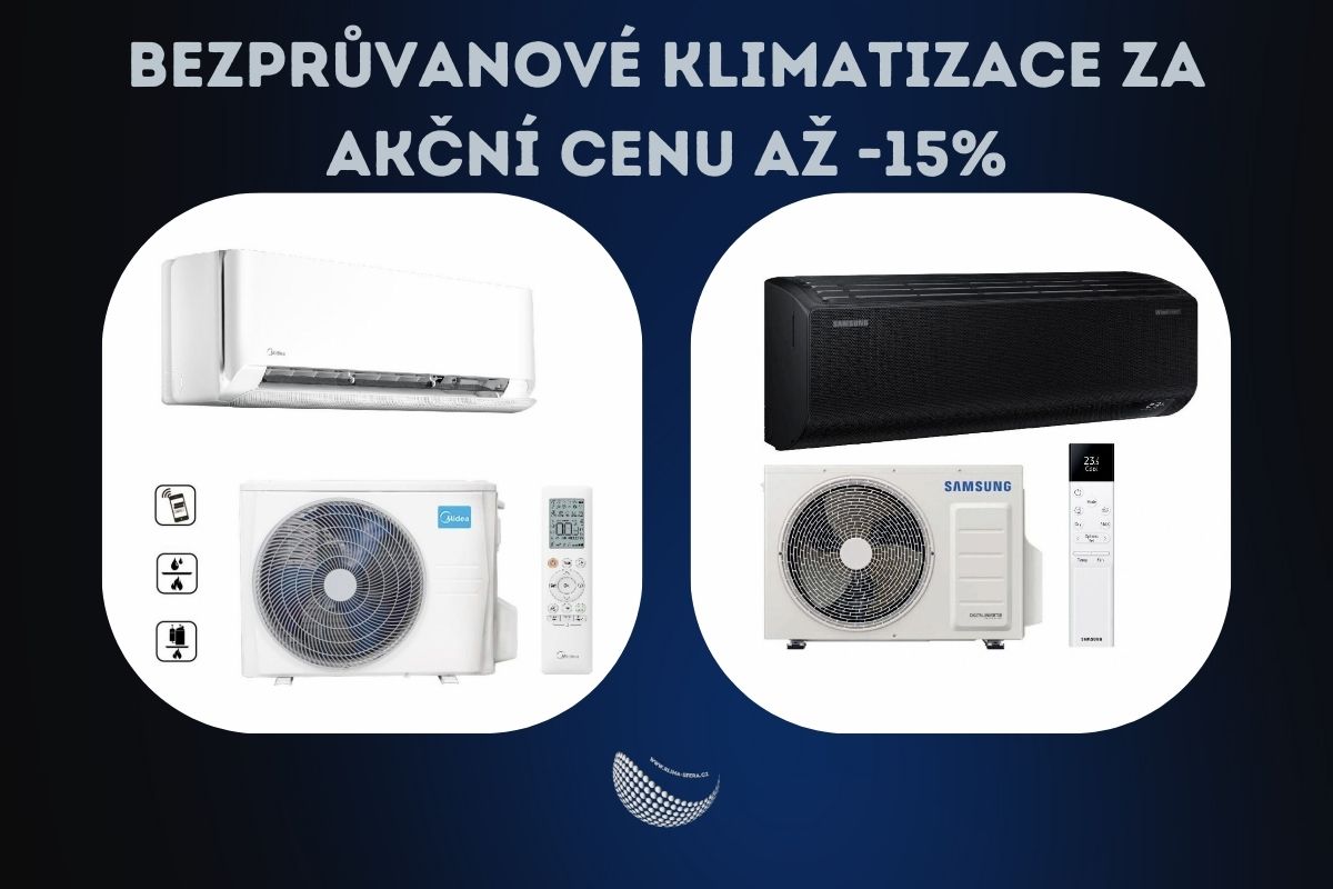 Bezprůvanová klimatizace s montáží za akční cenu!