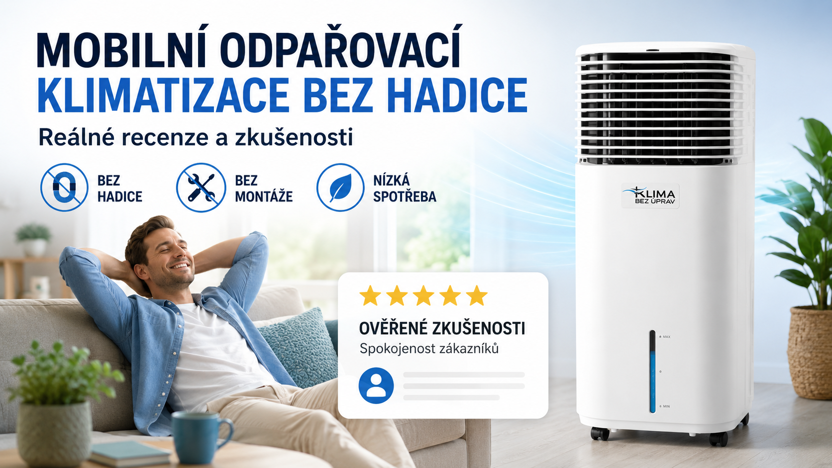 Mobilní odpařovací klimatizace bez hadice – recenze a zkušenosti s inovativním chlazením bez stavebních úprav