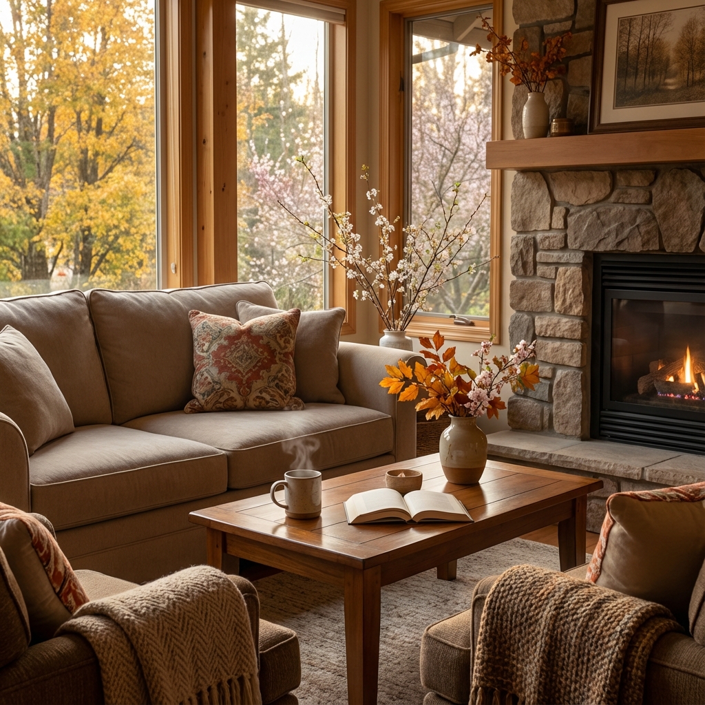 Útulná obývačka s kúrením