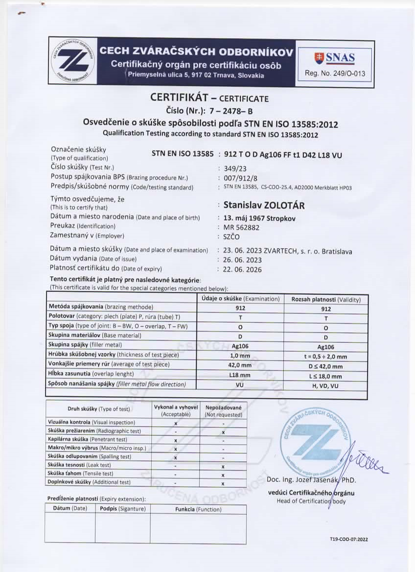 Midea Certifikát