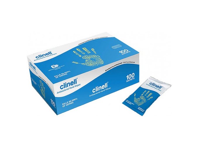 840 clinell antibacterial hand wipes 100ks dezinfekcni baktericidni virucidni ubrousky