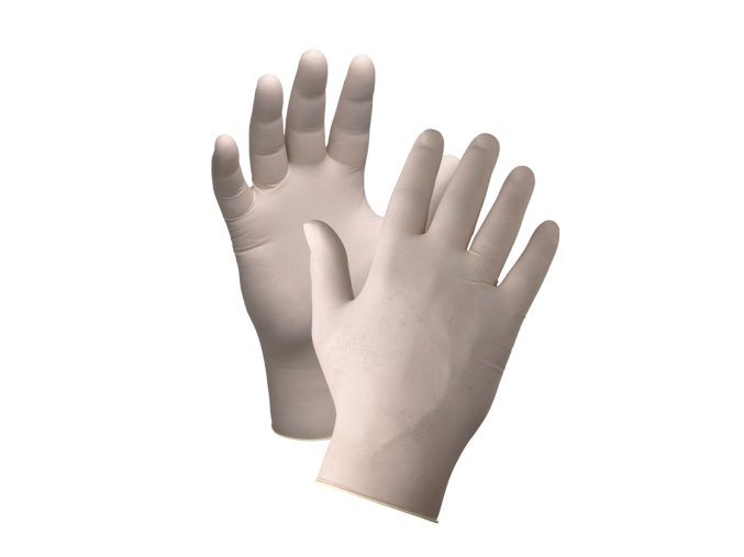 Jednorazové latexové rukavice Free Hand RUBETRA (Velikost 7)