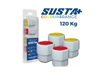 Susta+ žltý / červený pružinový silentblok – do 120 kg | K-kocur.sk