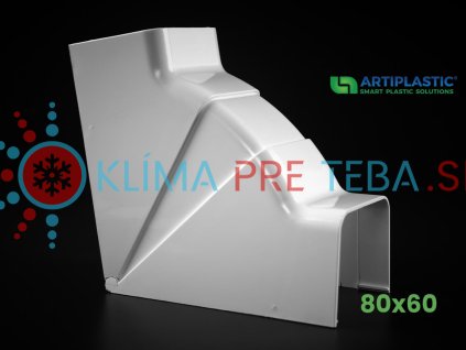 PVC Vnútorný kút regulovateľný 80x60 mm k žľabu Artiplastic 08  0820 IR-W