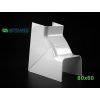 PVC Vnútorný kút regulovateľný 80x60 mm k žľabu Artiplastic 08  0820 IR-W