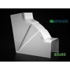 PVC Vnútorný kút regulovateľný 80x60 mm k žľabu Artiplastic 08  0820 IR-W