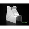PVC Vnútorný kút regulovateľný 80x60 mm k žľabu Artiplastic 08  0820 IR-W