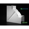 PVC Vnútorný kút regulovateľný 80x60 mm k žľabu Artiplastic 08  0820 IR-W