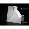 PVC Vnútorný kút regulovateľný 80x60 mm k žľabu Artiplastic 08  0820 IR-W