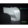 PVC levý vertikální úhel 80x60 mm k žlabu Artiplastic 08 0814 VS W 3