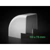 PVC vonkajší 90° roh (kút) k žlabu 110x75mm Artiplastic 12 1206AE 1 bez loga