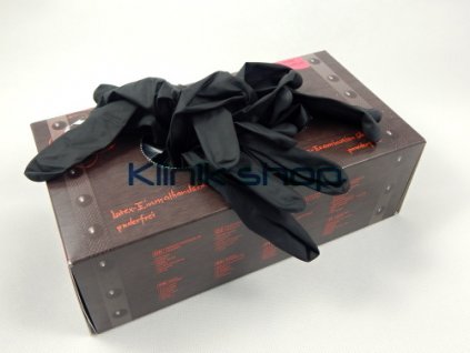 Černé latexové rukavice Box