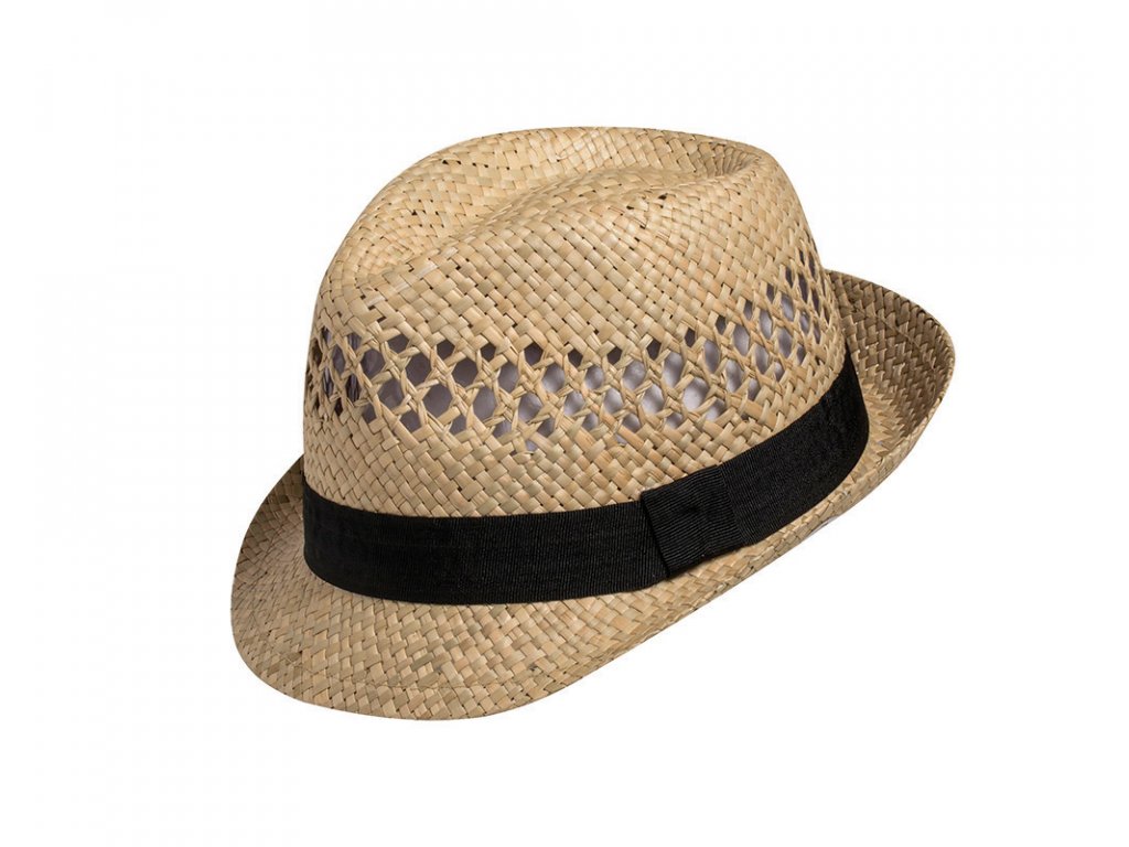 Klobouky Audrey Karfil Unisex letní slaměný klobouk Enzo s černou stuhou