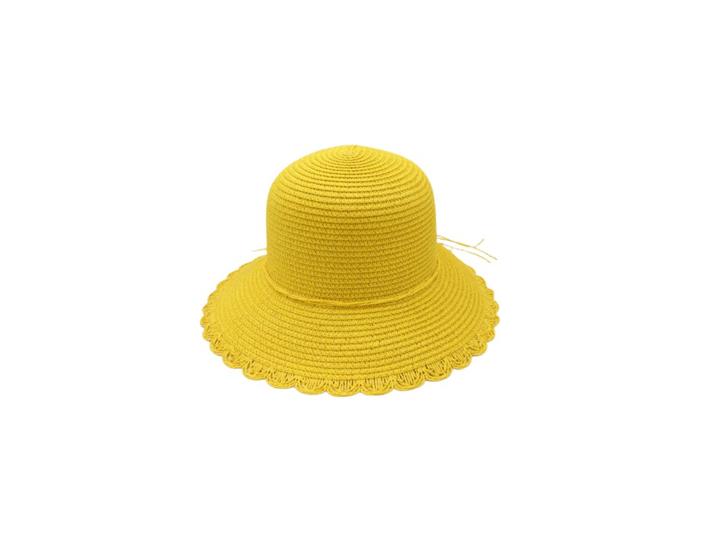 Klobouky Audrey Hologramme Paris Dámský letní cloche klobouk Hermine žlutý