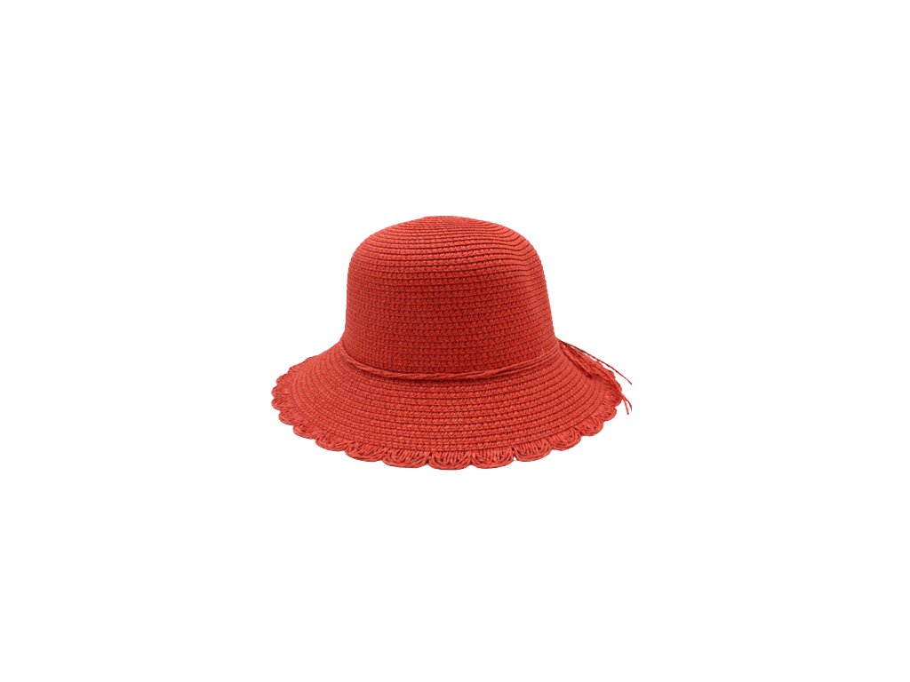 damsky letni klobouk hermine cerveny