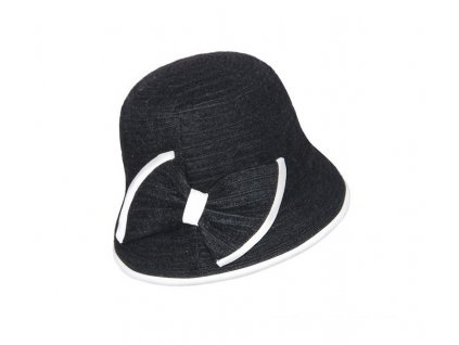 Klobouky Audrey Rabionek Dámský vlněný zimní klobouk s mašlí černobílý Odile