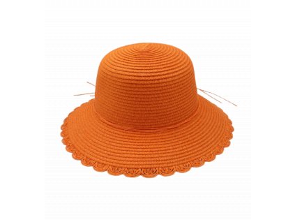 Bonneta Hologramme Paris Dámský letní cloche klobouk Hermine oranžový