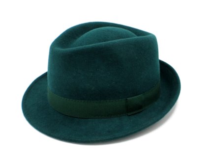 Bonneta Hologramme Paris Unisex zimní trilby vlněný klobouk Claude tmavě zelený