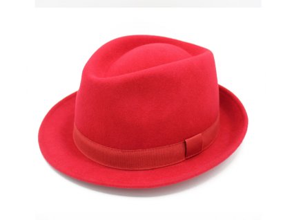 Bonneta Hologramme Paris Unisex zimní trilby vlněný klobouk Claude červený