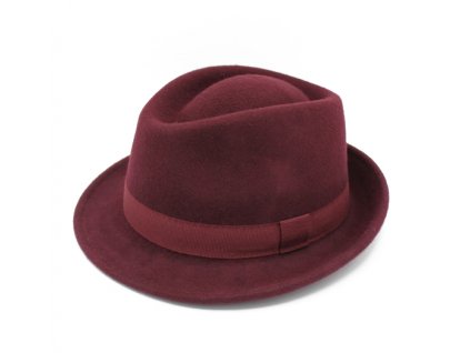 Bonneta Hologramme Paris Unisex zimní trilby vlněný klobouk Claude vínový