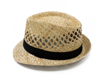 Bonneta Hologramme Paris Unisex letní slaměný klobouk Enzo s černou stuhou