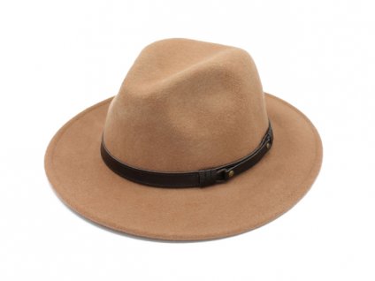 Bonneta Hologramme Paris Unisex fedora plsťěný vlněný klobouk Olivier béžový