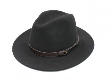 Bonneta Hologramme Paris Unisex fedora plsťěný vlněný klobouk Olivier černý