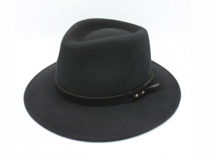 Bonneta Hologramme Paris Unisex fedora plsťěný vlněný klobouk Michel černý