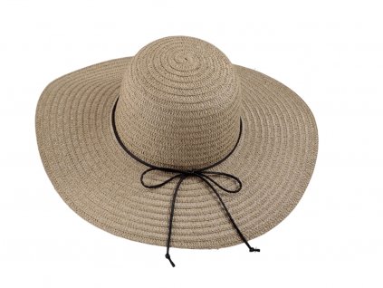 Bonneta Karfil Dámský letní klobouk s širokou krempou a páskem Tori béžový