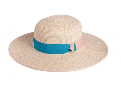 Bonneta Karfil Dámský letní klobouk s širokou krempou a stuhou Willa béžový