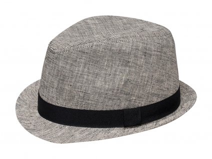 Bonneta Karfil Unisex trilby klobouk Hubert šedý s černou stuhou
