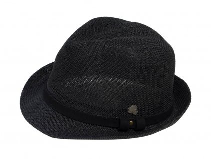 Bonneta Karfil Unisex letní háčkovaný nemačkavý trilby klobouk Glenn černý