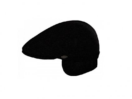 Bonneta Rabionek Pánská vlněná bekovka Bernard černá s integrovanými klapkami na uši