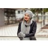Bonneta Rabionek Dámský vlněný pletený jednobarevný baret Manon šedý outfit