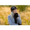 Bonneta Rabionek Dámské vlněné rukavice Zoe černé Zoe vlněná šála černá dámský vlněný klobouk Brigitte černošedý