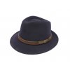 Bonneta Hologramme Paris Unisex fedora plsťěný vlněný klobouk Manfred tmavě modrý