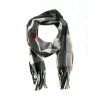 Bonneta Hologramme Paris Unisex kostkovaná šála Leger černá bílá šedá červená