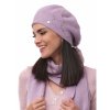 Bonneta Rabionek Dámské vlněné rukavice Zoe růžové vlněná šála Zoe růžová dámský pletený vlněný baret Lea lila detail