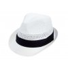 Bonneta Karfil Unisex letní trilby klobouk Manuels proplétaným vzorem na koruně bílý