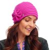 Bonneta Rabionek Dámská vlněná čepice Isabelle s mašlí růžová